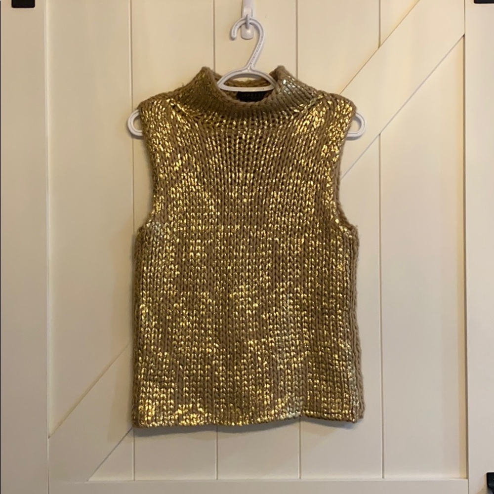 Express gold medallion mock neck Sweater